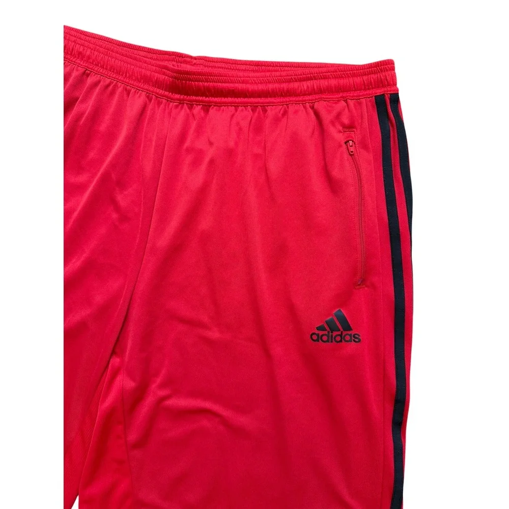 Adidas Mens Primeblue Aeroready Athletic Training Shorts Red Black 3 Stripe 2XL